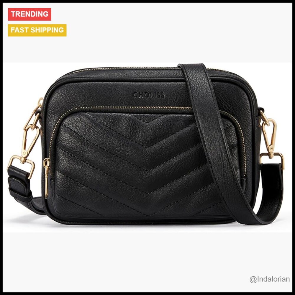 Quilted Vegan Leather Crossbody Bag Rfid Wallet Small Purse Chic Travel